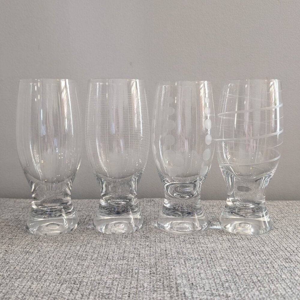 Mikasa "Cheers" Selection Thick Footed Beer Glasses, Set of 4, VGC